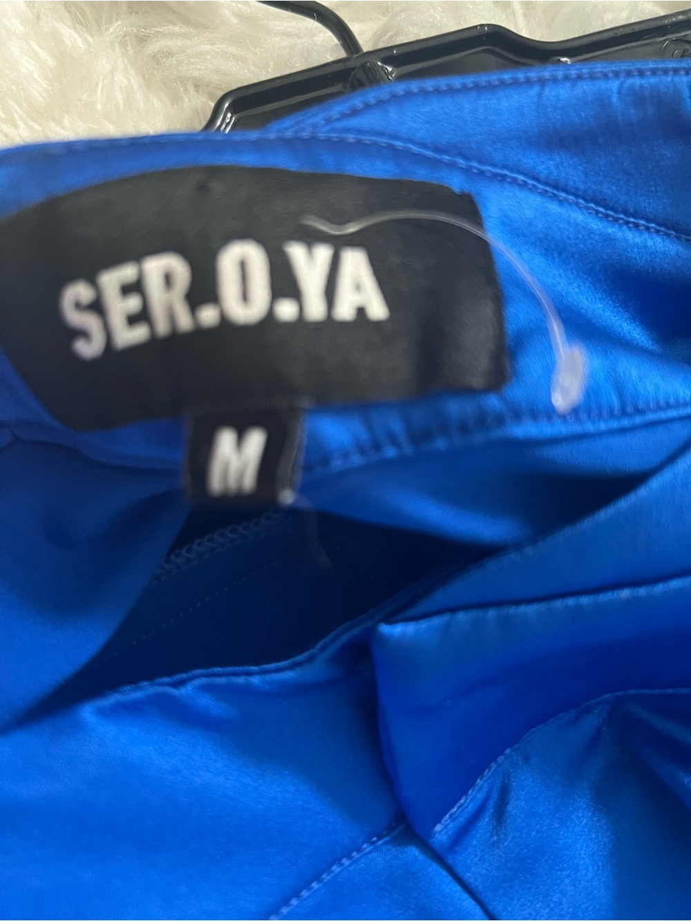 SER.O.YA retrofete Wide-Leg Satin Pants Royal blue - Picture 6 of 11